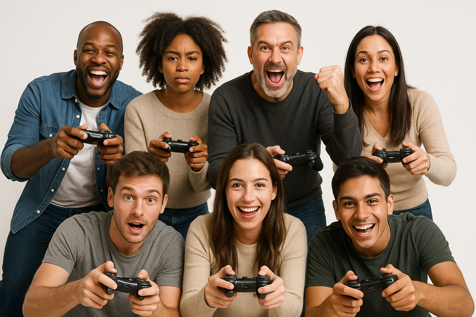 1 miliardo di giocatori di video il me faut une image d'ejoueurs sur fond blanc enleve le texte et fait un visuel realiste